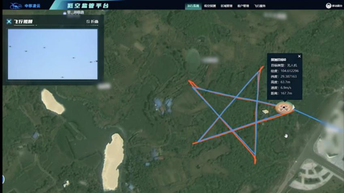 江苏移动完成首个面向低空无人机集群业务的通感一体技术应用。江苏移动供图